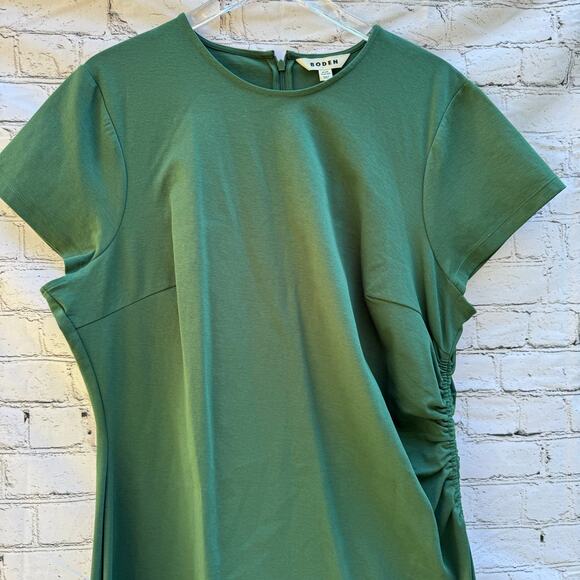 Boden Dress Green Side Ruched Jersey Midi Size 20-22 R Versatile Holidays Event - Picture 8 of 8